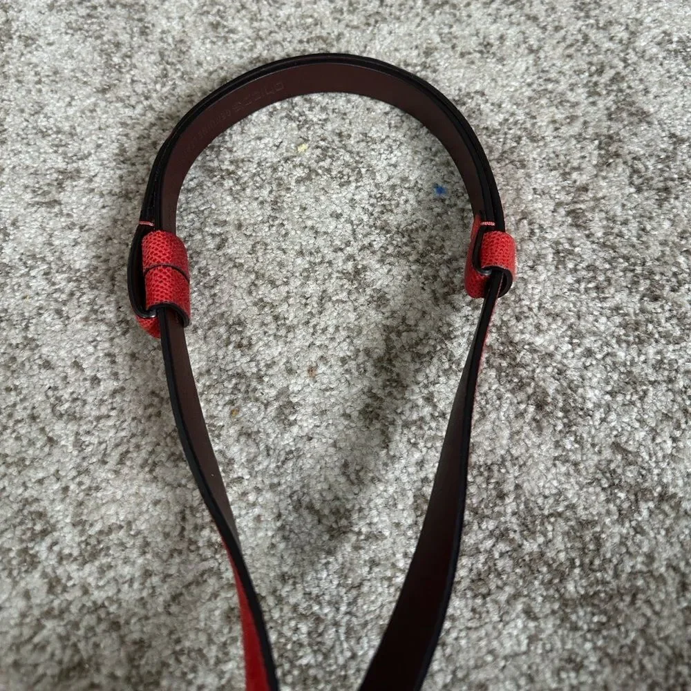 Chico’s Red Textured Leather adjustable Women’s Belt  M/L
